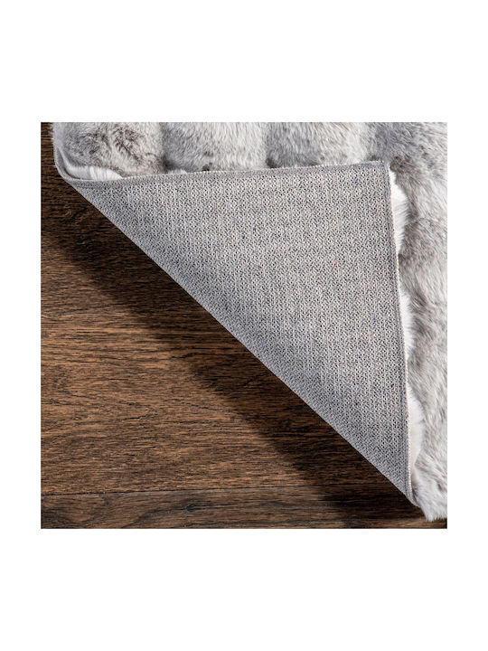 Saray Home Solid Design Rutschfest Teppich Rechteckig Zottelig Pelzige Gray