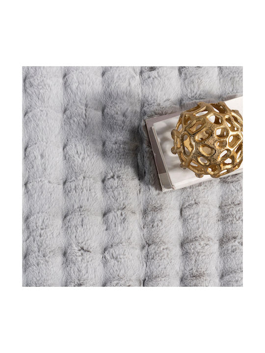 Saray Home Solid Design Rutschfest Teppich Rechteckig Zottelig Pelzige Gray