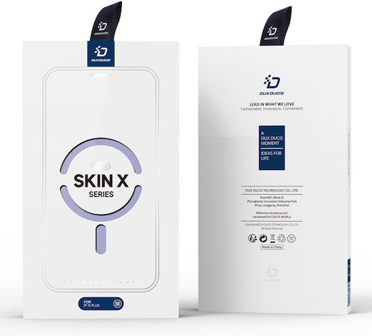Dux Ducis Skin X Pro Book Δερμάτινο / Σιλικόνης / Πλαστικό Μωβ (iPhone 15 Plus)
