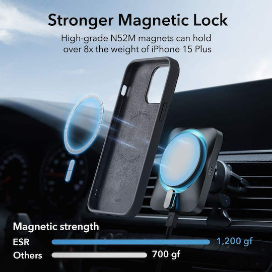 ESR Cloud Kickstand Halolock Umschlag Rückseite Metallisch 1.8mm Schwarz (iPhone 15 Plus / 16 Plus)