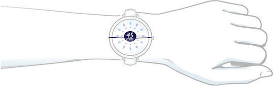 3Guys 3GW4654 45mm Smartwatch with Heart Rate Monitor (Silver)