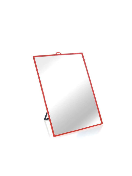 Wall Mirror with Red Frame 24x18cm 1pcs