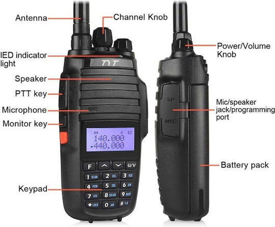 TYT TH-UV8000D Megapack Transmițător Wireless UHF/VHF 10W cu Ecran Monocrom