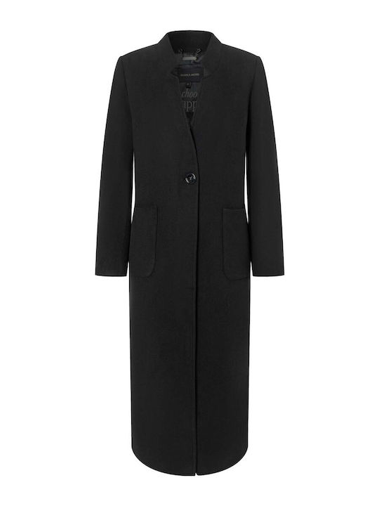 MORE & MORE Women's Long Coat with Buttons Black