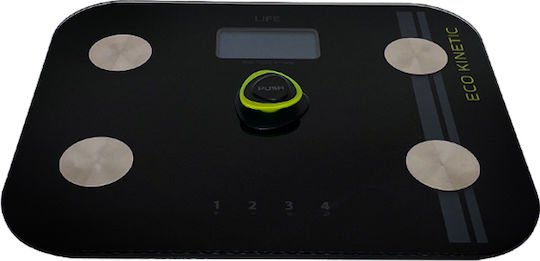 Life Eco Kinetic Ψηφιακή Ζυγαριά 180kg με Λιπομετρητή Μαύρη