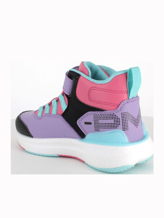 Ghete Copii din Piele cu Velcro Violet