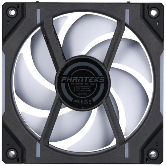 Phanteks PH-F120D30 Reverse Blade Case Fans 2000rpm 61.5cfm with RGB Lighting and 4-Pin PWM Connection 3pcs