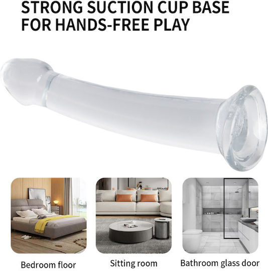 Realistic Dildo with Suction Cup Transparent