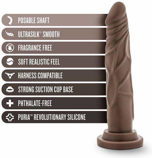 Blush Chocolate Dr. Skin Dr. Carter Ρεαλιστικό Dildo με Βεντούζα Καφέ 18cm