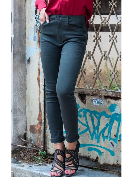 Women's Fabric Trousers Slim Fit Gray