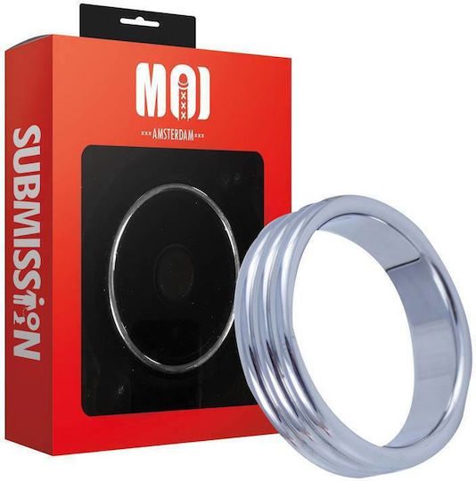 Steel Power Tools Ribbed Stainless Steel Cockring 45mm