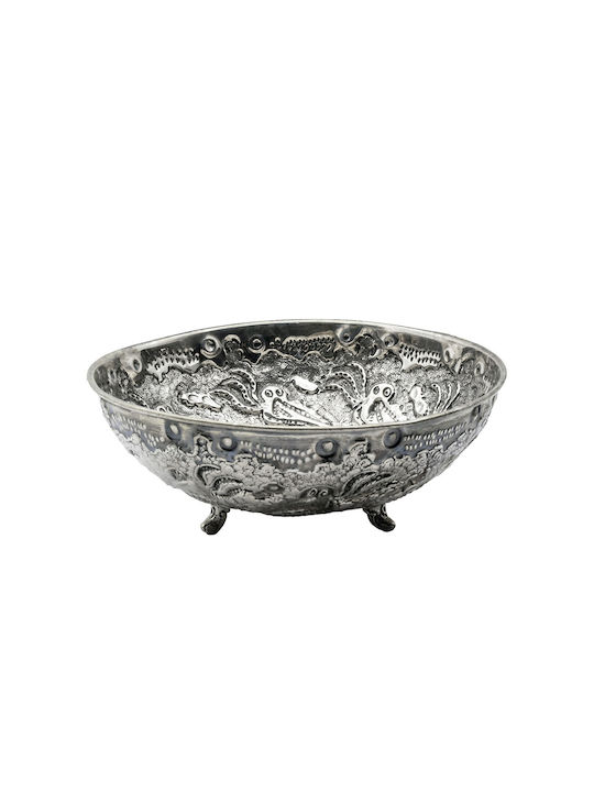 Savvas Design Διακοσμητικό Μπωλ Ασημένιο Ασημί 14.5x14.5x5cm