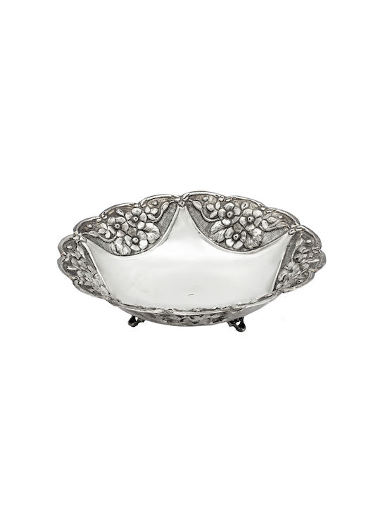 Savvas Design Διακοσμητικό Μπωλ Ασημένιο Ασημί 16.5x16.5x5cm