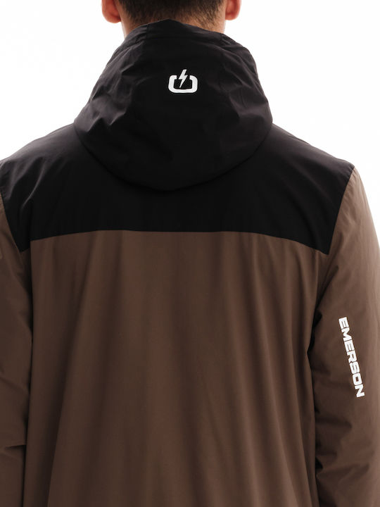 Winter Jacket Bomber Waterproof and Windproof Brown