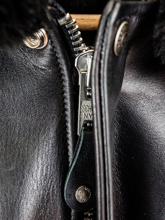 Leather Winter Jacket Black