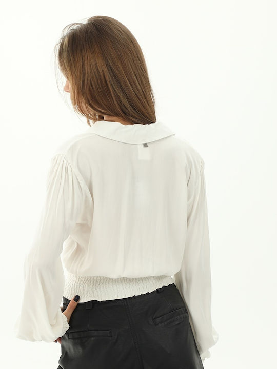 Attrattivo Winter Women's Blouse Long Sleeve White