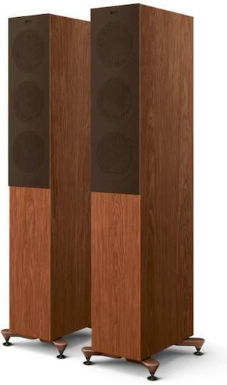 Kef R5 Meta Ζεύγος Ηχείων Hi-Fi Δαπέδου 200W 3 Δρόμων Π17.5xΒ34.35xΥ102.5εκ. Καρυδιά