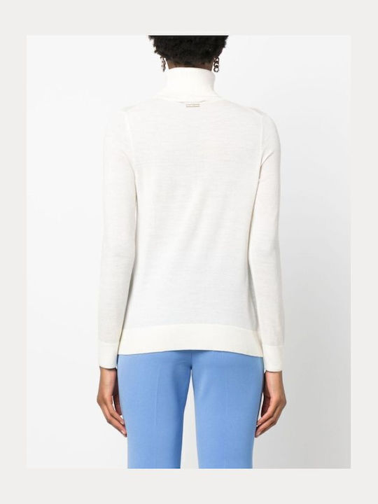 Women's Long Sleeve Sweater Woolen Turtleneck White