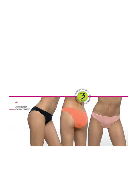 Βαμβακερά Women's Slip 3Pack Red/Coral/Pink