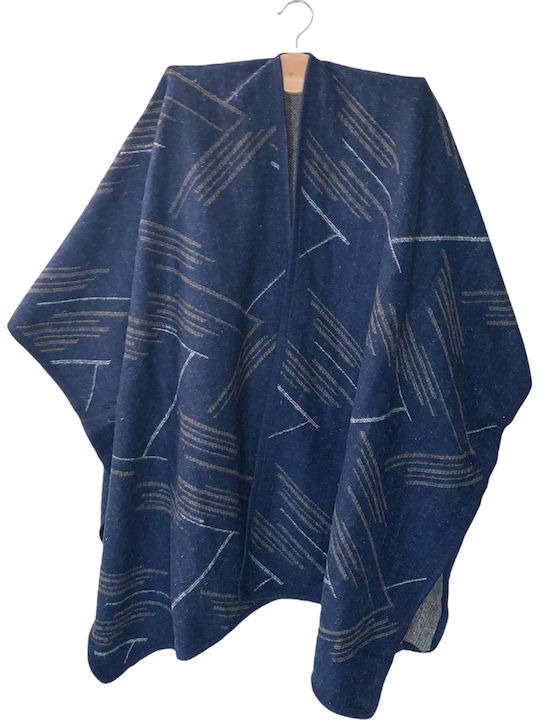 Verde Women's Poncho Navy Blue