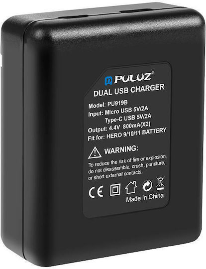 Puluz PU919B Charger for GoPro Hero 11 / Hero 10 / Hero 9