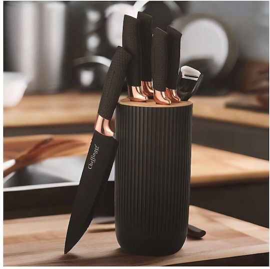 Cheffinger Knife Set with Block from Stainless Steel 20cm 7pcs