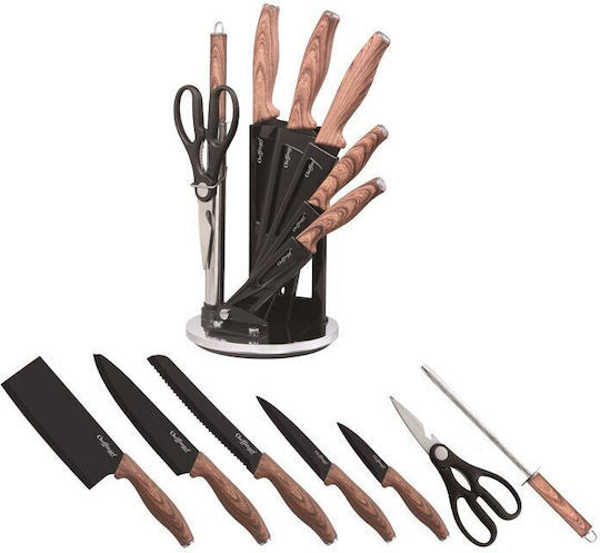 Cheffinger Knife Set with Block from Stainless Steel 8pcs