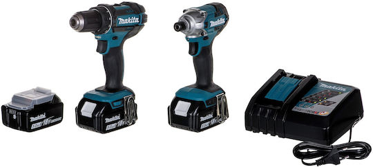 Makita DLX2339JX1 Σετ Δραπανοκατσάβιδο & Μπουλονόκλειδο 18V με 2 Μπαταρίες 5Ah και Θήκη