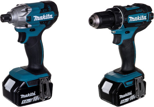 Makita DLX2339JX1 Σετ Δραπανοκατσάβιδο & Μπουλονόκλειδο 18V με 2 Μπαταρίες 5Ah και Θήκη