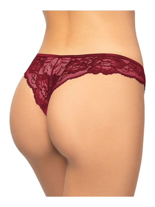 FMS Women's Boxer with Lace Burgundy