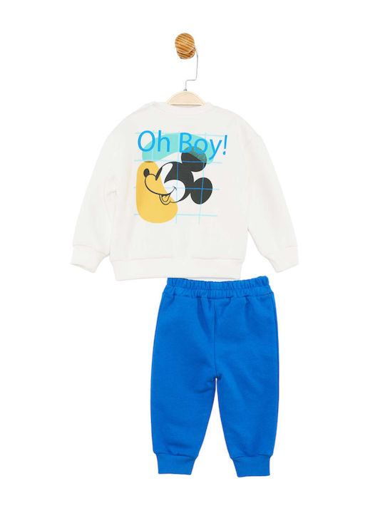 Disney Kids Sweatpants Set Ecru 2pcs Mickey