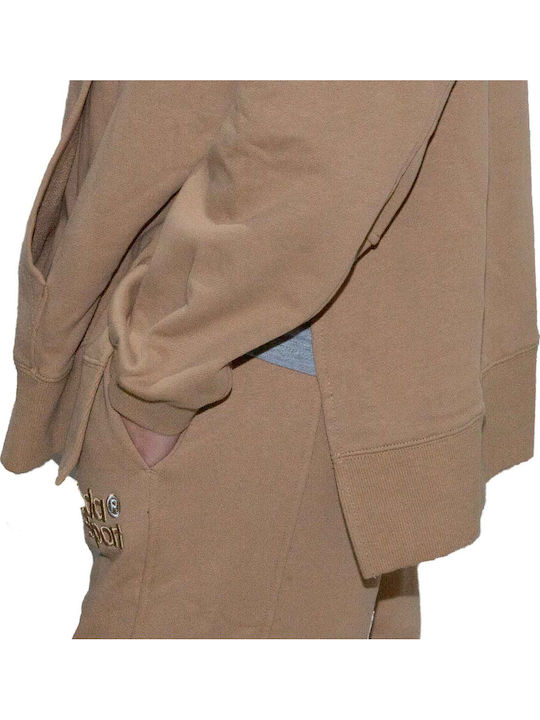 Damen Sweatshirt Kapuzen Braun