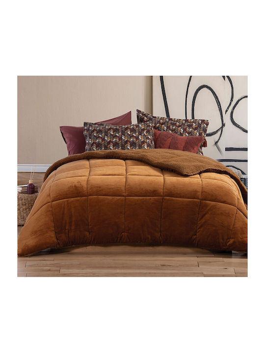 Nef-Nef Homeware Κουβερτοπάπλωμα Υπέρδιπλο 220x240εκ. Singular Camel