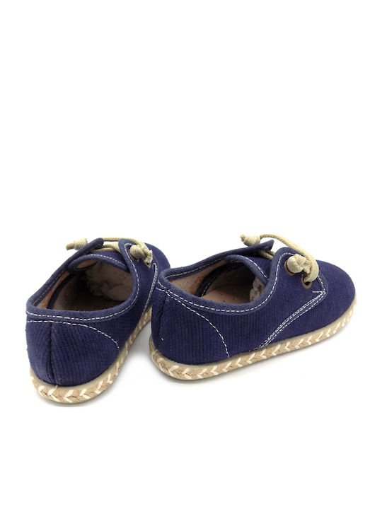 Kids Espradrilles with Laces Blue Kanvat