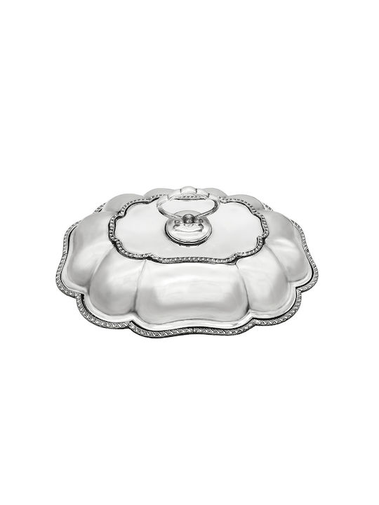 Savvas Design Διακοσμητική Πιατέλα από Ασήμι Διάφανη 28x24x13εκ.