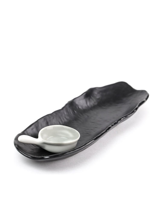 Leone Servierplatte Oval Hölzernes Schwarz 26x26cm 1Stück