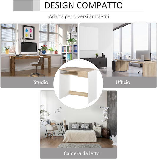 Desk Wooden White / Sonoma 80x45x76cm