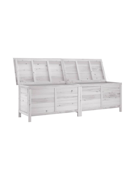 vidaXL Cutie de depozitare pentru exterior Lemn Alb L198.5xW50xH56.5buc