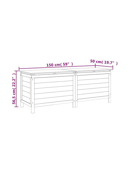 vidaXL Outdoor Storage Box Gray L150xW50xH56.5cm
