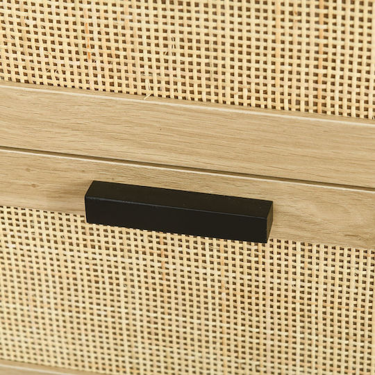 Wooden Chest of Drawers with 4 Drawers Black 80x38x80cm