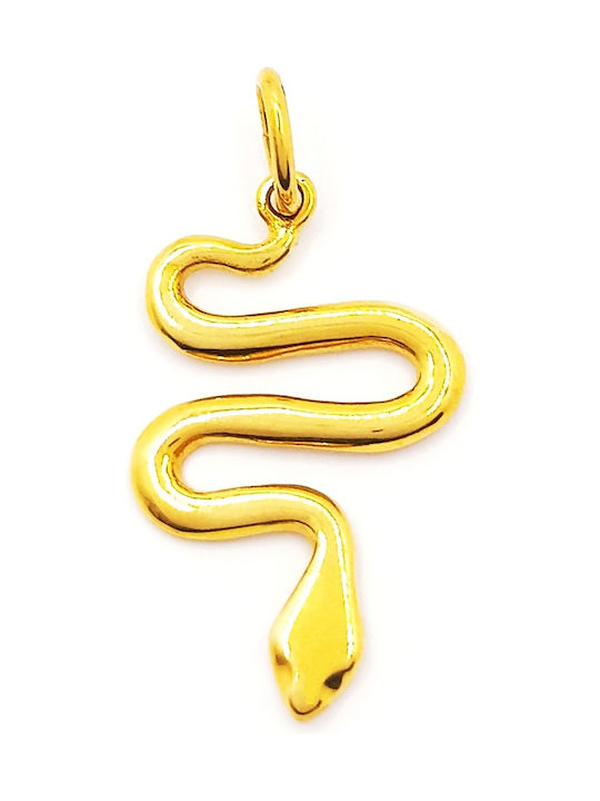 PS Silver Necklace with design Snake from Gold 14K