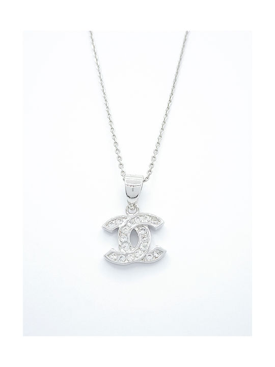 PS Silver Necklace from Silver with Zircon