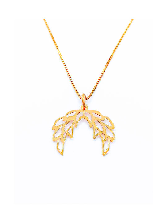 PS Silver Necklace with design Angel from Gold Plated Silver