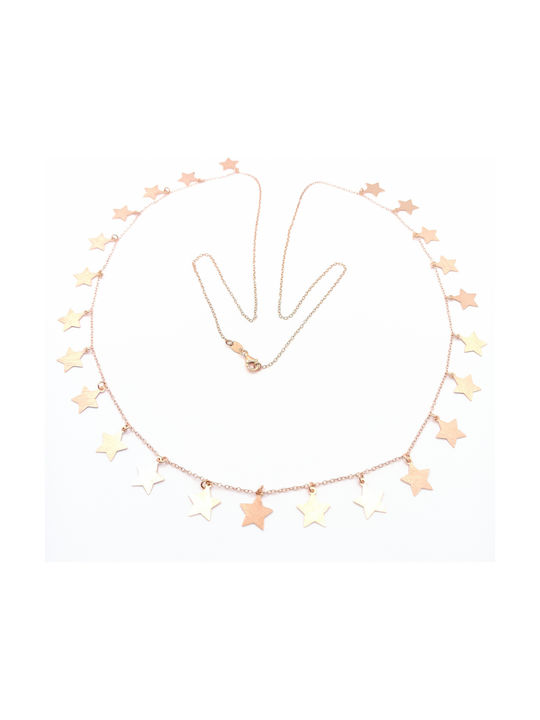 PS Silver Necklace with design Star from Gold Plated Silver