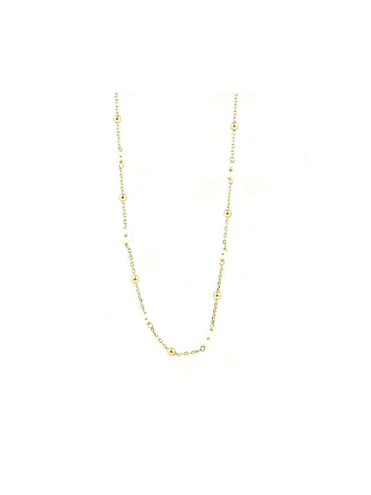 CHrysolithos Necklace from Gold Plated Silver with Pearls