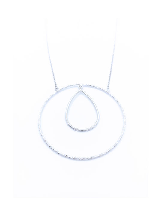 PS Silver Necklace with design Tear from Silver