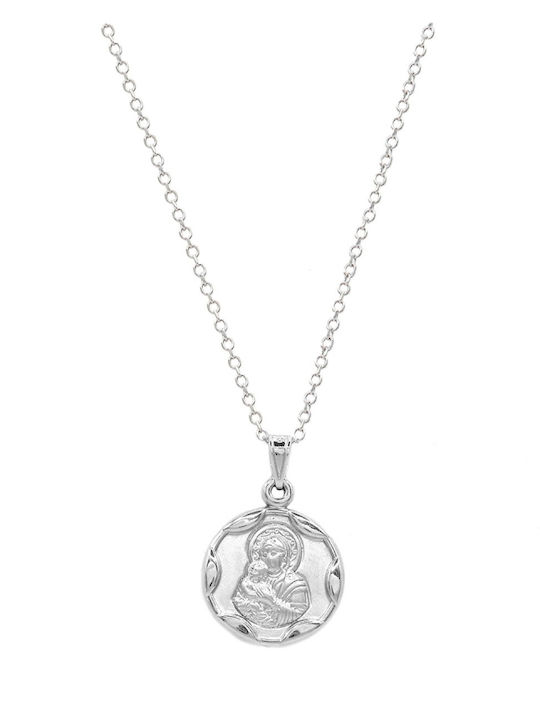 Art d or Charm Amulett Göttliche Mutter aus Weißgold 9 K