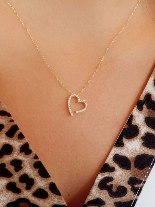 Art d or Charm mit Design Herz aus Gold 9 K mit Zirkon