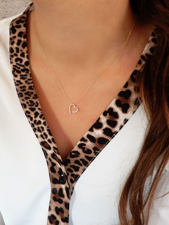 Art d or Charm mit Design Herz aus Gold 9 K mit Zirkon