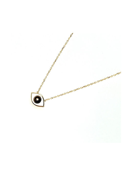 CHrysolithos Necklace Eye from Gold 9 K